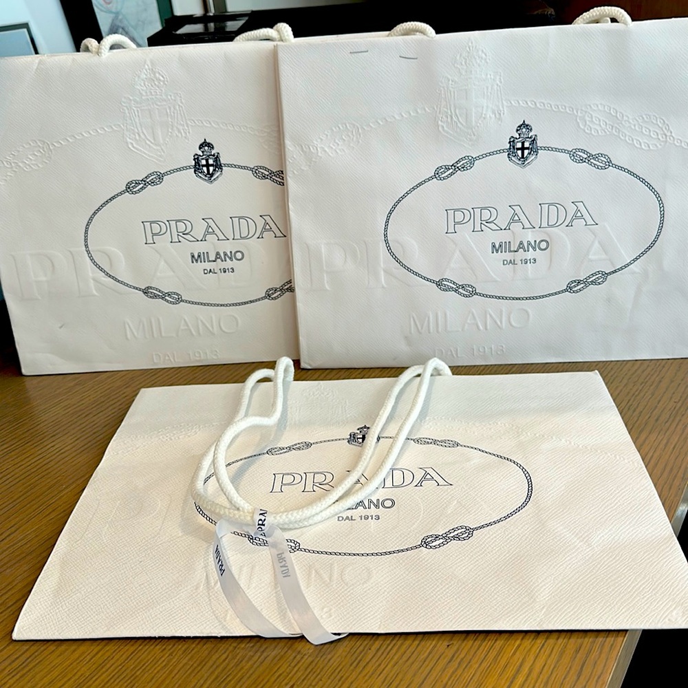 3 Prada store paper bags